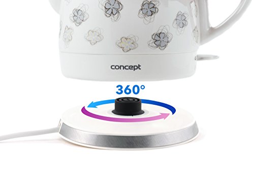 CONCEPT Hausgeräte rk0010ne Keramik Wasserkocher, 1 L, 1100 W, weiß / muster - 2