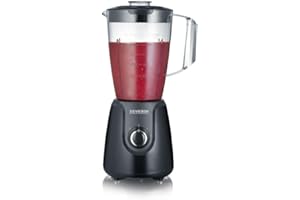 ‎SEVERIN SEVERIN Standmixer mit 1,5 L Mixbehälter aus Tritan, Mixer mit 2 Stufen und Pulse-Funktion, leistungsstarker Küchenmixer mit Edelstahlmesser, 600 W, Schwarz, SM 3707