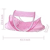 SINOTOP Baby Mosquito Ded tragbar für Reisen, Baby Bett Falten Baby Krippe Moskitonetz Portable Baby Kinderbetten für 0-18 Monat Baby (Rosa）) - 3