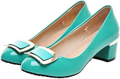 Mee Shoes Womens Sweet Mid-heel Glitters Office Court Shoes (2, green)
