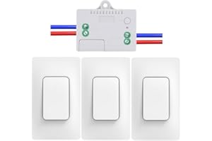 Cerhot Remote Light Switches Wireless, Interruttori di controllo remoto, Interruttore luce cinetico, Interruttore luce wireless Per luci Illuminazione domestica Senza batteria (US 1marce, 3V1 A)