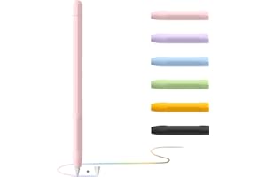 YINVA Apple Pencil Hülle Apple Pencil Case, Silikon Schön Weicher Stift Grip Griff mit Ladekappe Kappe und Pen Nib Spitze Schutzhülle (1.Generation, Rosa)