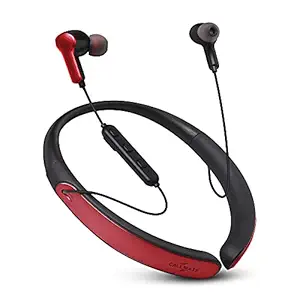 CALLMATE Flex Curve Wireless Neckband in Ear Headphone with Mic, Bluetooth 5.0, with 80 Hour Play Time for All Smart Device (Red)