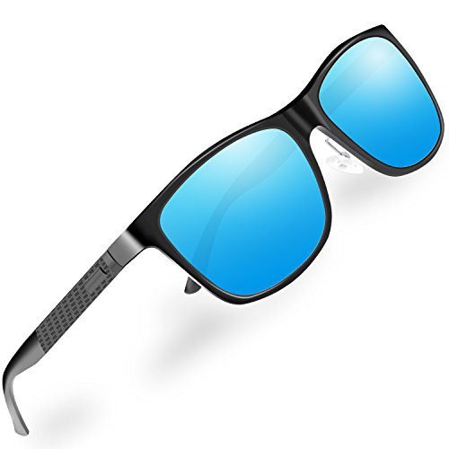 Preisvergleich Produktbild AFARER sonnenbrille herren polarisierte fahren Al-Mg métal rahme Schwarz Blau