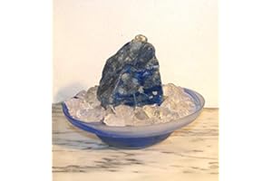TROESTERS BRUNNENWELT Troester's Brunnenwelt Zimmerbrunnen Lapis Lazuli mit Pumpe, Licht und Bergkristall-Chips, Quellstein aus echtem Lapis Lazuli (Blue Note)