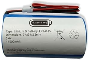 BATTEREASY Batería For-Visonic Powermax 3.6V Sirena Alarma MCS-730, MCS-710 MCS-720 0-9912-K