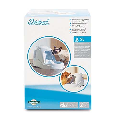 PetSafe-Fontaine-Cascade-Drinkwell-Platinum-5-L-pour-Chien-et-Chat-Dbit-rglable-Retient-les-Odeurs-et-Bactries