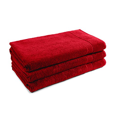 harti PromoLine TIFFANY Saunatuch 100x220cm XXL Übergröße rubinrot flauschige schwere Qualität – 500g/m² erhältlich auch als Gästetuch Sporthandtuch Duschtuch Saunatuch Badetuch und Liegentuch / Strandtuch - 2