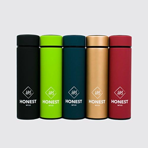 HONESTBOTTLES - 2 in 1 Tea Infuser and Fruit Infuser Stainless-steel Water Bottle | 450ml (16oz) Portable &amp; Reusable Travel Mug | Vaccum insulated - keeps COLD for 24 hours &amp; HOT for 12 | BPA Free Double-walled Tumbler | Perfect as a Tea-pot on the go or Sports Thermal Flask | Durable &amp; Stylish Infusion Bottle with a removable stainless-steel strainer