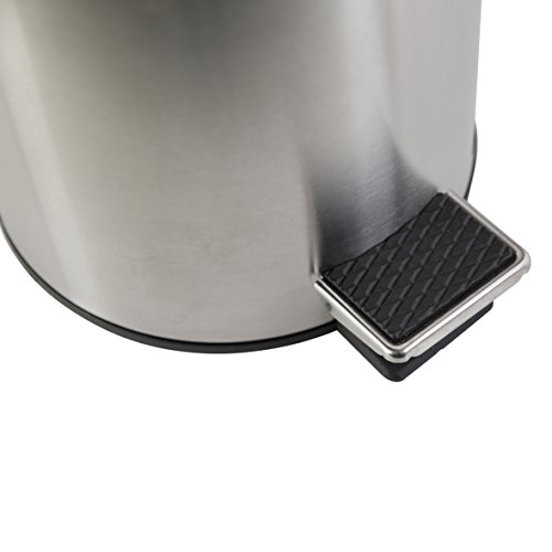 axentia Kosmetikeimer ca. 3l silber, Abfallbehälter aus rostfreiem Edelstahl, Mülleimer mit Kunststoffeinsatz, Mülltonne ideal für Küche und Bad - 5