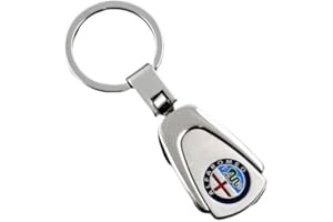 PSL Portachiavi in metallo compatibile con auto Alfa Romeo, Argento, Taglia unica