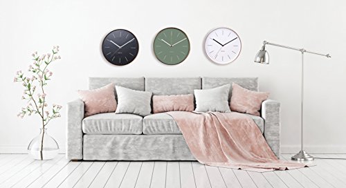 KARLSSON KA5507GR Wanduhr Minimal mit Rahmen Metall, 5 x 27,5 x 27,5 cm, foliage grün / kupfer - 2