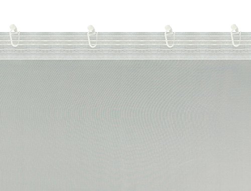 Weiße Gardine nach Maß, Store Webstore, halbtransparent, Automatik Faltenband 1:2,5, 3er Falte, Vorhang nach Maß, Gardinen nach Maß, maßgeschneidert, Höhe: 90 – 295cm (250 x 250 cm /HxB) - 2