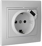 De superficie SOLERA ERP60USB-U Base de Enchufe, 250 V, Blanco