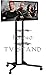 Price comparison product image TS1040 2m-tall Exhibition Display Stand TV Trolley Floor Stand w/ Mounting Bracket for 40-60" LCD/Plasma TVs & Two Black Glass Shelves, Tilt up/down 5 / 10 °, Adjustable height: 146 to 206cm, Up to Vesa 800x400 mm