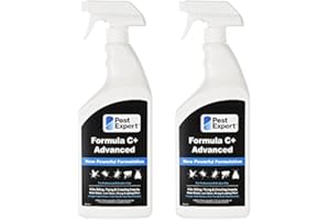 Pest Expert Flea Killer Spray 2 x 1Ltr - Formula 'C+' Advanced Flea Spray (UK Government HSE approved and tested – professional strength for amateur use)