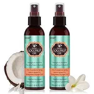 Hask Nourishing Coconut Monoi 5-In-1 Leave In Conditioner Spray For All Hair Types, Color Safe, Gluten Free, Sulfate Free, Paraben Free - Pack Of 2