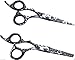 Awans Left Handed Hairdressing Barber Salon Scissors, Lily Pattern 5.5-Inch