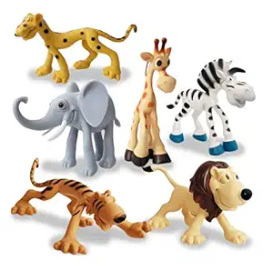 Magicwand??Cartoon Design??Jungle Animal ??Toy Figures for Kids?? (Pack of 12)