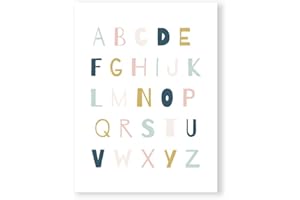 MILUKA Láminas Infantiles para Enmarcar para Cuadro de Abecedario | Póster para Niños/as | ABC Aton | Varios Tamaños … (ABC Anais, 30 x 40 cm)