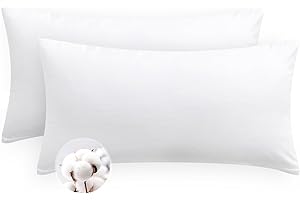 ‎AISBO Aisbo Kissenbezug 40 x 80 Baumwolle 2er Set - weiche Kopfkissenbezug 40x80 Weiß mit Reißverschluss, 40x80cm Weiss Pillow Cover Pillowcase