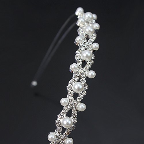Strass Kunst Perlen Hochzeit Braut Haarschmuck Haarreif Haar Hoop Kopfschmuck - 5