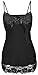 Produktbild Dkaren-Nachtwäsche Damen Negligee aus Viskose ROSA 2XL / Schwarz