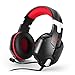 Produktbild Gaming-Headset-Stereo-Kopfhörer von Aizbo mit geräuscheliminierendem Mikrofon, 50 mm geroßem, magnetischem Neodym-Treiber für PS4, PC Computer, Laptop, Handys (rot)