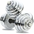 20Kg Adjustable Chrome Dumbbell Set Gym Exercise Free Weights dumbel home