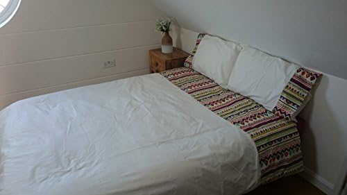 Double Duvet Cover Fully Opening with Zip on Three Sides, Two Matching Pillowcases