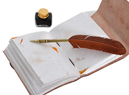 Lederbuch Gusti Leder nature „Damara“ Notizblock DIN A6 Buch Tagebuch Kladde Skizzenbuch aus Rindsleder Lederaccessoire Traditionell Fotobuch Groß Lederbuch Universität Handgeschöpftes Papier Elefant P10 - 9