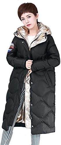 Women Warm Thicker Down Jacket Removable Hooded Long Sleeve Zipper Button Pocket Drawstring Puffer Coats Windproof Parkas . Black . M