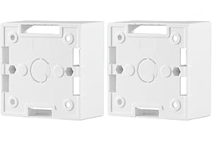 GANCEI Scatola a montaggio superficiale a banda singola per frontalini, 86 x 86 x 40 mm, scatola posteriore in PVC per prese di rete con piastra a muro (bianco, 2 pezzi)