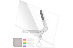 RWSRW Pizarra LED Acrílica Borrable con 7 Bolígrafos Neón Tablero de Notas LED con Colores Iluminado con Soporte Ajustable Regalo Creativo para Casa Oficina Niños (30 * 20cm)