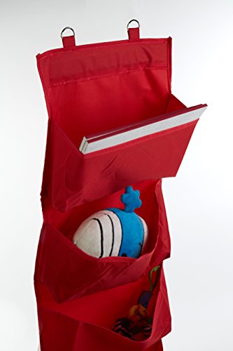Premier Housewares 1901119 Hängeorganizer für Tür, Polyester, 4 Fächer, Rot - 2