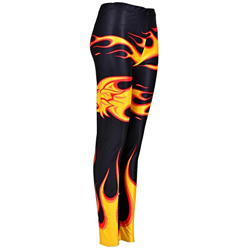 Leggings Slim Fit Sports Leggings Yoga Gym Festival Flames Lower and Upper Leg