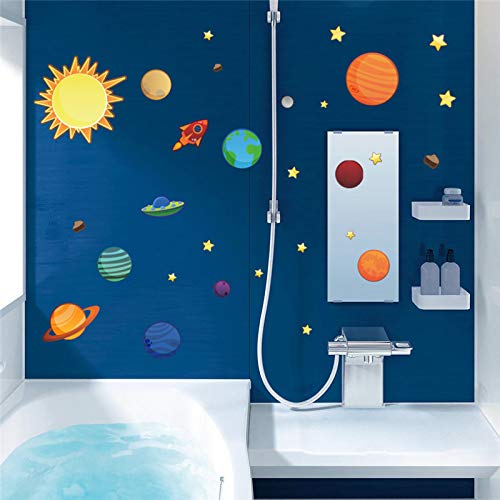 Preisvergleich Produktbild Wandaufkleber Wandtattoos Neue Diy Abziehbild Dach Wandaufkleber Weltraum Planeten Für Kreative Kinderzimmer Baby Kinderzimmer Dekor Party Supply Badezimmer Wandkunst