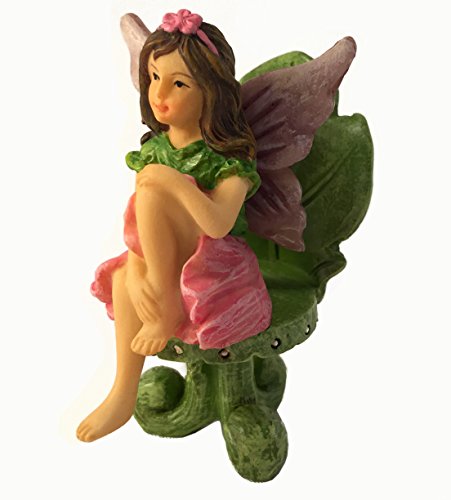 Miniatur-Fee Gartenmöbel Set: Blatt Bistro Set mit Tee-Set für Feen und Gartenzwerge - 6