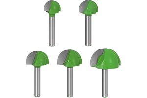 Saipor 5 stycken hålhake fräs set 6 mm skaftfräs rund näsa Cove Core Box överfräs radiusfräs kulfräs hårdmetall träbearbetnin
