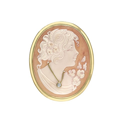 Carissima Gold Damen 9 Karat Gelbgold Dame m. Diamant Cameo Broschenanhänger 1.72.0145
