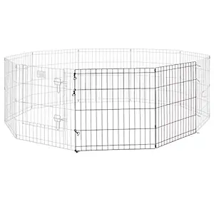 Universal Pet Playpen 2-Panel Extension Kit | Fits Metal 24-Inch Dog Pens | Kit Measures 24H x 47.50W Inches| Includes 4 Thumb Snaps, 2 Ground Stakes