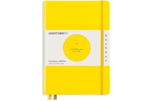 LEUCHTTURM1917 359620 notatnik medium (A5), twarda okładka, 251 ponumerowanych stron, cytryna, Bauhaus 100