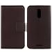 Produktbild Gukas Design Echt Leder Tasche Für Gigaset GS160 5" Hülle Lederhülle Handyhülle Handy Flip Brieftasche mit Kartenfächer Schutz Protektiv Genuine Premium Case Cover Etui Skin (Dark Braun)