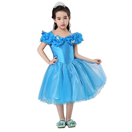Preisvergleich Produktbild Mädchen Prinzessin Aschenputtel Schmetterlinge Maxi Kleid