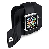 Apple Watch Stand ,OMorc Black Charging Wallet/ Charge Holder Stand/ Charge Dock/ Protective Storage Carrying Case for all Apple Watch / Sport / Edition [Both 38mm and 42mm]