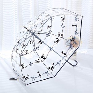 Preisvergleich Produktbild ZHUDJ Kreative Niedlichen Zeichentrick - Katze, Transparenten Regenschirm, Persönlichkeit Mode - Lady, Kunststoff - Dach Schirm Student,Kitty