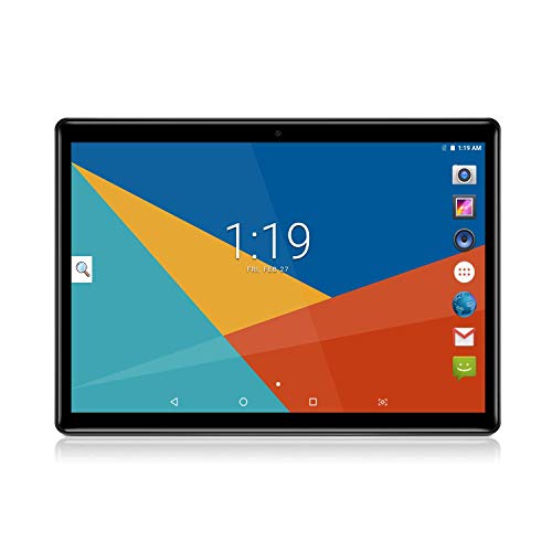 Android 7.0 Nougat Tablet 10 Pulgadas con Ranuras para Tarjetas Dual Sim Quad Core 3G Teléfono Desbloqueado Tablet 4GB RAM 64GB ROM WiFi Incorporado Bluetooth GPS (Negro)