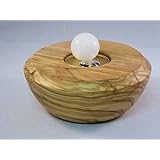 Kerzenhalter Kerze Teelichthalter handgedrechselt aus Olivenholz mit Wachskugeln