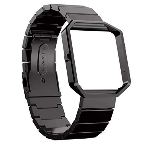 Preisvergleich Produktbild Sanmubo Uhrenarmbänder aus Edelstahl mit Magnetverschluss Schmaler Schutzrahmen für Fitbit Blaze Smart Fitness Uhr