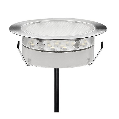 QACA LED Einbauleuchten Bodeneinbaustrahler Außen Wasserdicht IP67 2,5W Ø80mm Treppenstufen Garten Terrasse